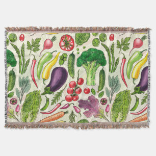 Plantaardige kruiden en tuinoogst op off white deken