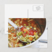 Plantaardige soep in pan briefkaart (Voorkant / Achterkant)