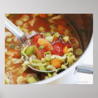 Plantaardige soep in pan