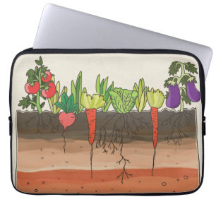 Plantaardige tuinbodemlagen kunst laptop hoesje sleeve