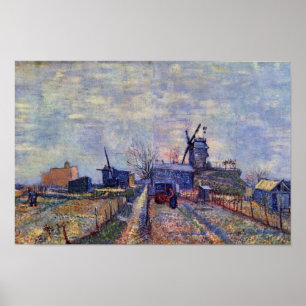 Plantaardige tuinen en de "Moulin de Blood-Fin" Poster