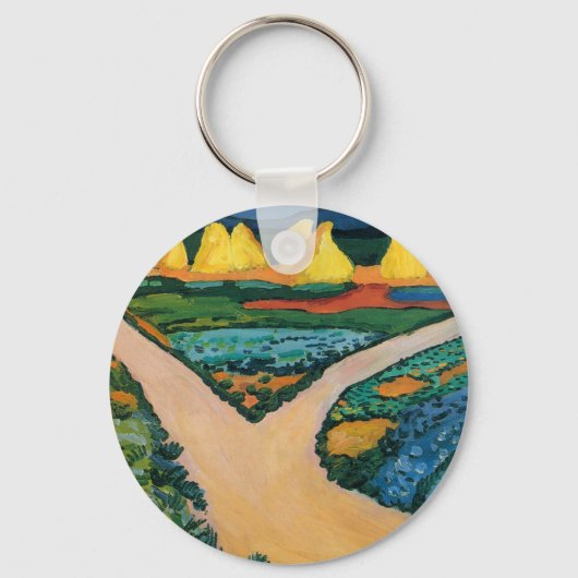 Plantaardige velden tegen August Macke,  fijne kun Sleutelhanger (Voorkant)