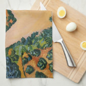 Plantaardige velden tegen August Macke, fijne kun Theedoek (Quarter Fold)