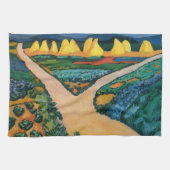 Plantaardige velden tegen August Macke, fijne kun Theedoek (Horizontaal)