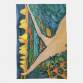 Plantaardige velden tegen August Macke, fijne kun Theedoek (Verticaal)