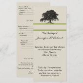 Plantation de chênes dans le programme de mariage (Devant / Derrière)