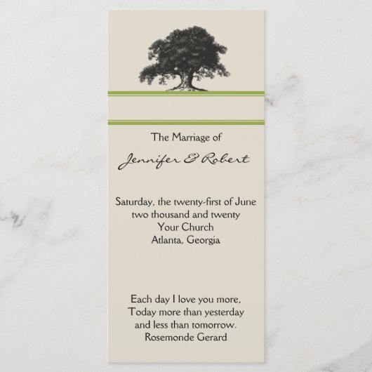 Plantation de chênes dans le programme de mariage (Devant)