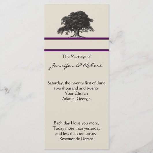 Plantation de chênes dans le programme de mariage (Devant)