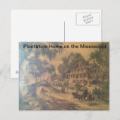 Plantation Home op de Mississippi rivier. Briefkaart (Voorkant / Achterkant)