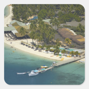 Plantation Island Resort, Malolo Lailai Island Vierkante Sticker