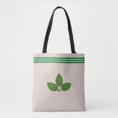Plante Bay Leaf sur Sac fourre-tout vert et beige (Devant)