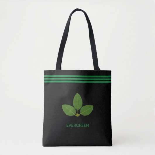 Plante Bay Leaf sur Sac fourre-tout vert et noir (Devant)
