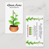 Plante blanc  Carte de visite Modèle (Devant / Derrière)