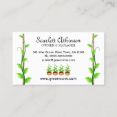 Plante blanc  Carte de visite Modèle (Dos)