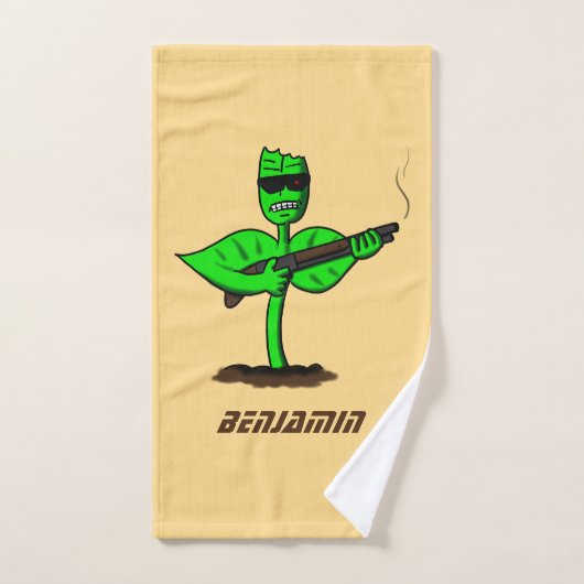 Plante cyborg Germinator dessin animé drôle (Serviette à main)