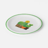 Plante de Cactus en Pot Fête Assiette en Papier (Angle)