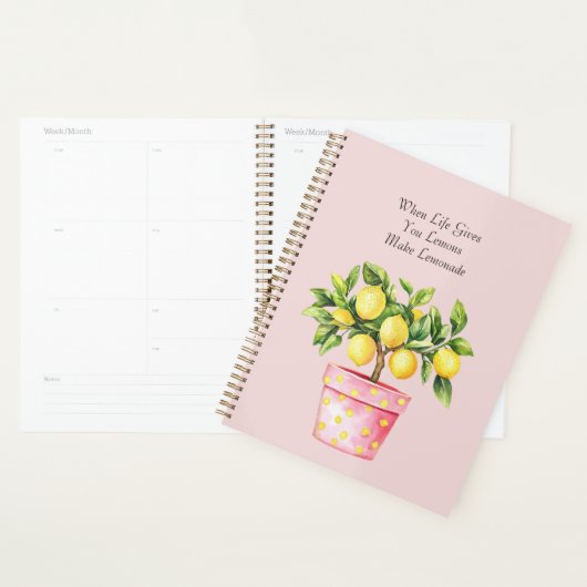 Plante de citron jaune de pot rose (Devant avec enveloppe)