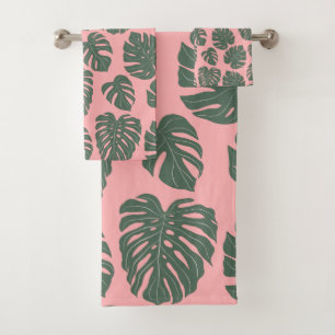 Plante de feuille Monstera Botanique en rose et ve