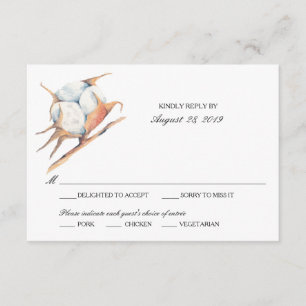 Plante en coton aquarelle Mariage RSVP