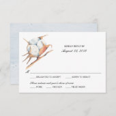 Plante en coton aquarelle | Mariage RSVP (Devant / Derrière)