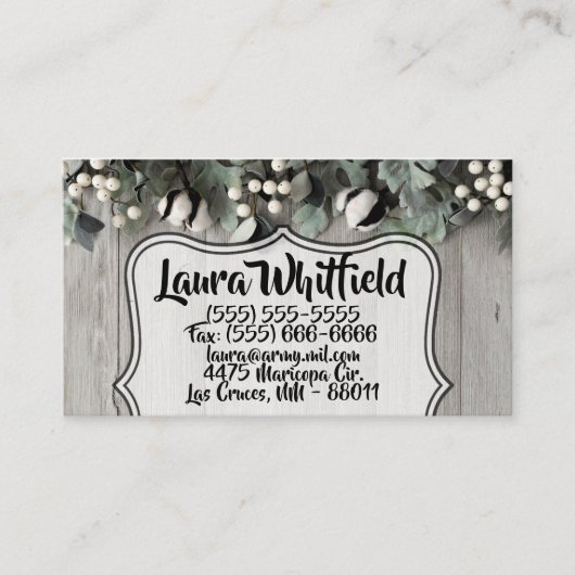 plante en coton carte de visite bois de grange (Devant)