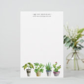 Plante en pot à aquarelle Boho | Papeterie à monog (Debout devant)