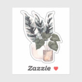 Plante en pots - Sticker Green Home (Feuille)