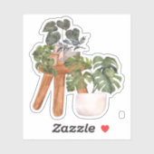 Plante en pots - Sticker Green Home (Feuille)