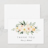 Plante florale Pêche verdure Carte de remerciement (Devant / Derrière)