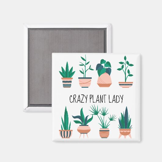 Plante fou Lady Refrigerator Magnet (Recto/Verso)