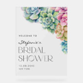 Plante grasse aquarelle Bienvenue Baby Shower Mari (Recto)