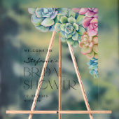 Plante grasse aquarelle Bienvenue Baby Shower Mari (Neutre)