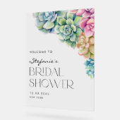 Plante grasse aquarelle Bienvenue Baby Shower Mari (Angle)