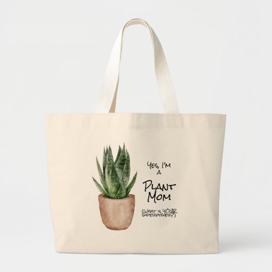 Plante Maman Superpower Grand Sac fourre-tout (Devant)