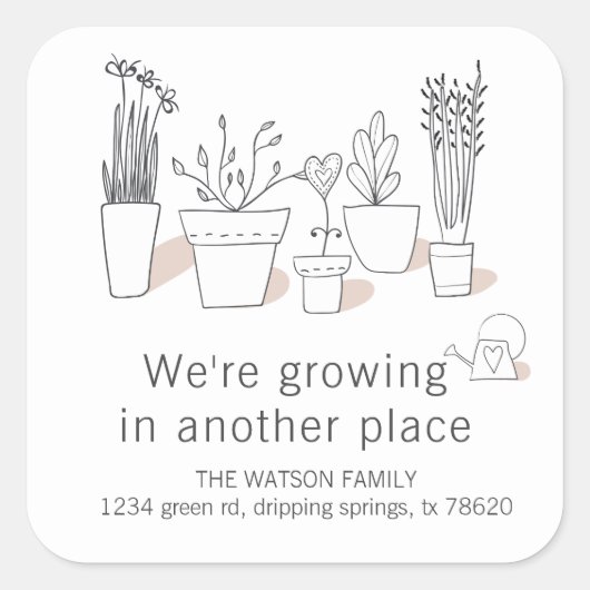 Plante moderne | Sticker Faire-part mobile (Devant)