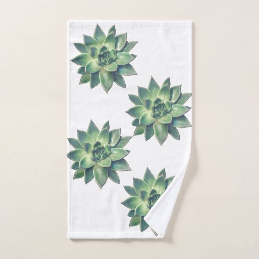 Plante moderne vert amical sur blanc (Serviette à main)