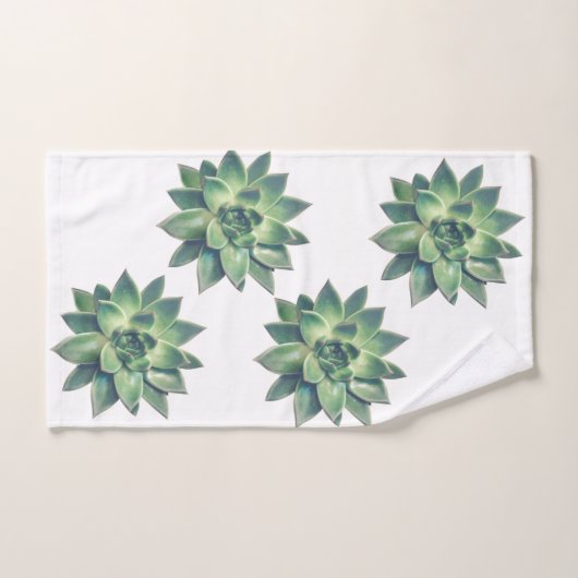 Plante moderne vert amical sur blanc (Serviette à main)