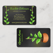 Plante noir Carte de visite Modèle  (Devant / Derrière)