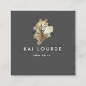 Plante or Aquarelle gris foncé Carte de visite (Devant)
