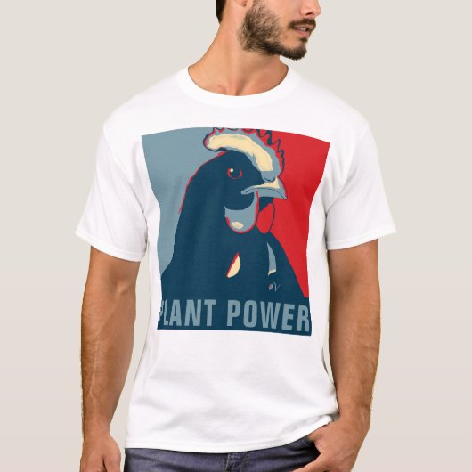 Plante Power Rouge Bleu Bleu Pop Art Picken Tshirt (Devant)