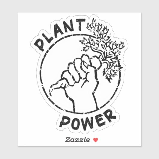 Plante Power, Sticker Vegan (Feuille)