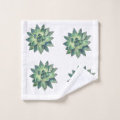 Plante succulente verte moderne et amicale sur fon (Gant de toilette)