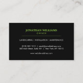 Plante topographique vert II Carte de visite paysa (Dos)