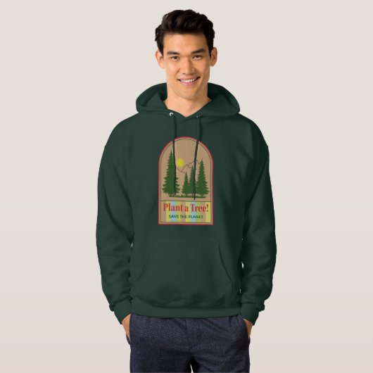 Plante un arbre, Save Planet, Sweat - shirt à capu (Devant entier)