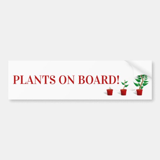 Planten aan boord van Bumpersticker (Voorkant)