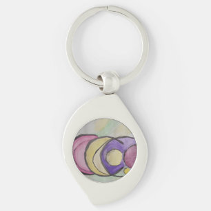 Planten Abstracte Art Metal Key Ring Sleutelhanger