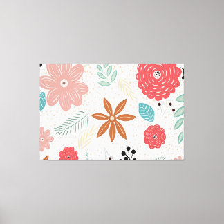 Planten Achtergrond Patroon Uitgerekt Canvas Print