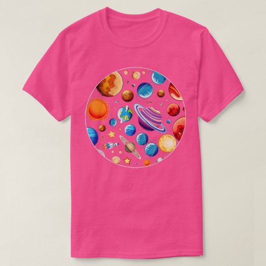 Planten astronomie universeel ruimtewetenschappen t-shirt (Design voorkant)