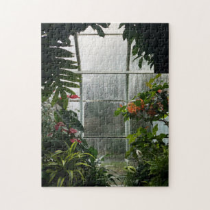 Planten binnen Greenhouse op regendag Legpuzzel