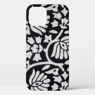 Planten, bloemen, abstract zwart-wit tafelkleed. iPhone 12 hoesje
